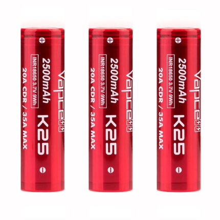 Vapcell K25 18650 Battery in Case